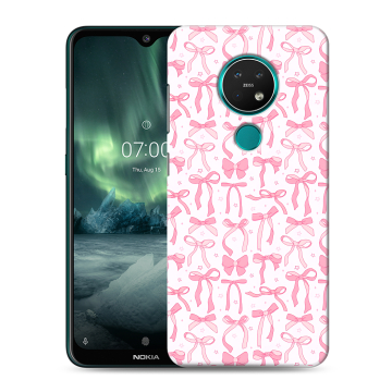 Силиконовый чехол на Nokia 7.2 с принтом Розовые бантики Силиконовый чехол на Nokia 7.2 с принтом Розовые бантики