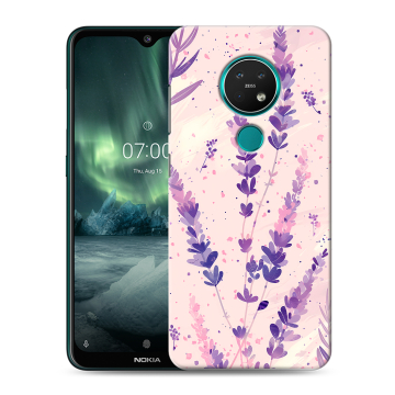 Силиконовый чехол на Nokia 7.2 с принтом цветы лаванда Силиконовый чехол на Nokia 7.2 с принтом цветы лаванда