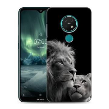 Силиконовый чехол на Nokia 7.2 с принтом Лев кошки
