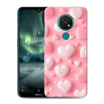 Силиконовый чехол на Nokia 7.2 с принтом Сердечки Силиконовый чехол на Nokia 7.2 с принтом Сердечки