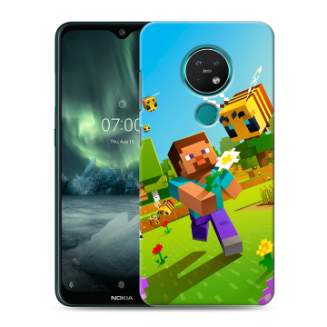 Силиконовый чехол на Nokia 7.2 с принтом Майнкрафт Minecraft