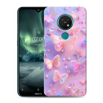 Силиконовый чехол на Nokia 7.2 с принтом Бабочки