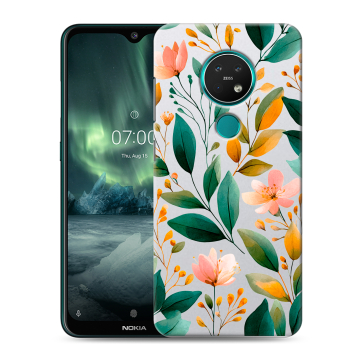 Силиконовый чехол на Nokia 7.2 с принтом Цветы паттерн