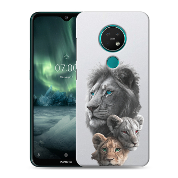 Силиконовый чехол на Nokia 7.2 с принтом Львы