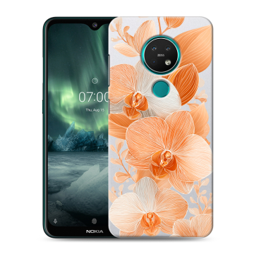 Силиконовый чехол на Nokia 7.2 с принтом Бежевые цветы