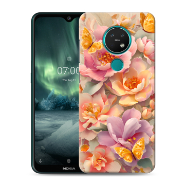Силиконовый чехол на Nokia 7.2 с принтом Цветы и бабочки