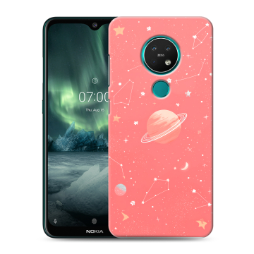 Силиконовый чехол на Nokia 7.2 с принтом Розовый космос
