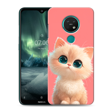 Силиконовый чехол на Nokia 7.2 с принтом Розовый котенок