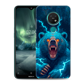 Силиконовый чехол на Nokia 7.2 с принтом Медведь