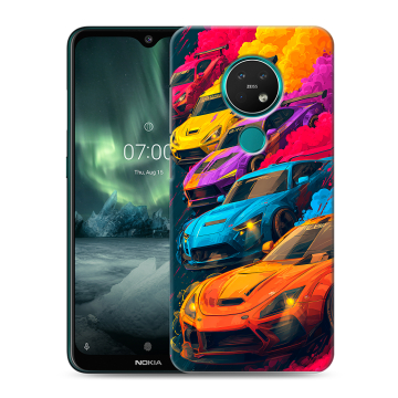 Силиконовый чехол на Nokia 7.2 с принтом Тачки