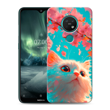 Силиконовый чехол на Nokia 7.2 с принтом Красивый кот