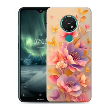 Силиконовый чехол на Nokia 7.2 с принтом Цветы и бабочки