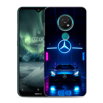 Силиконовый чехол на Nokia 7.2 с принтом Mercedes Мерседес Силиконовый чехол на Nokia 7.2 с принтом Mercedes Мерседес