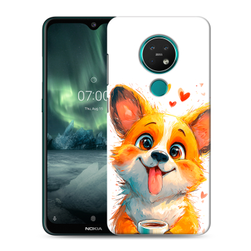 Силиконовый чехол на Nokia 7.2 с принтом корги Силиконовый чехол на Nokia 7.2 с принтом корги