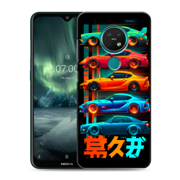 Силиконовый чехол на Nokia 7.2 с принтом машины тачки