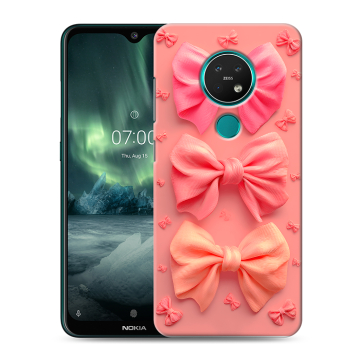 Силиконовый чехол на Nokia 7.2 с принтом Розовые бантики Силиконовый чехол на Nokia 7.2 с принтом Розовые бантики