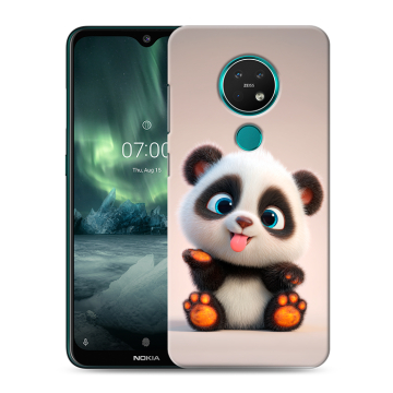 Силиконовый чехол на Nokia 7.2 с принтом милая панда Силиконовый чехол на Nokia 7.2 с принтом милая панда