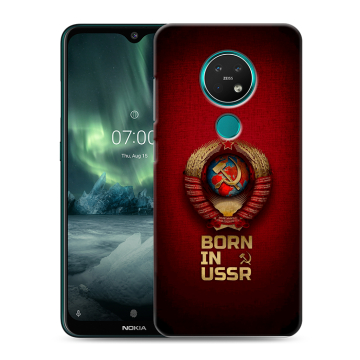 Силиконовый чехол на Nokia 7.2 с принтом Флаг Герб СССР