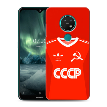 Силиконовый чехол на Nokia 7.2 с принтом Флаг Герб СССР