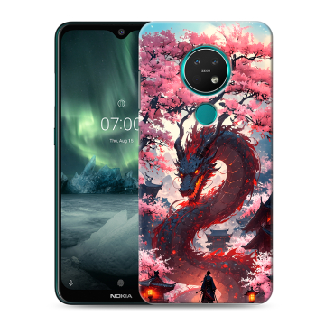 Силиконовый чехол на Nokia 7.2 с принтом Дракон Японский Силиконовый чехол на Nokia 7.2 с принтом Дракон Японский