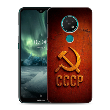 Силиконовый чехол на Nokia 7.2 с принтом Флаг Герб СССР Силиконовый чехол на Nokia 7.2 с принтом Флаг Герб СССР