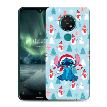 Силиконовый чехол на Nokia 7.2 с принтом Стич Новый год