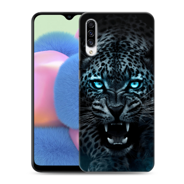 Силиконовый чехол на Samsung Galaxy A30s с принтом Темный леопард Силиконовый чехол на Samsung Galaxy A30s с принтом Темный леопард