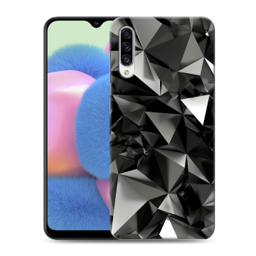 Силиконовый чехол на Samsung Galaxy A30s с принтом Черные кристаллы Силиконовый чехол на Samsung Galaxy A30s с принтом Черные кристаллы