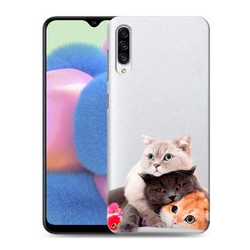 Силиконовый чехол на Samsung Galaxy A30s с принтом Кошки Силиконовый чехол на Samsung Galaxy A30s с принтом Кошки