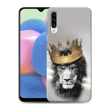 Силиконовый чехол на Samsung Galaxy A30s с принтом Лев с короной Силиконовый чехол на Samsung Galaxy A30s с принтом Лев с короной