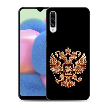 Силиконовый чехол на Samsung Galaxy A30s с принтом Герб России золотой Силиконовый чехол на Samsung Galaxy A30s с принтом Герб России золотой