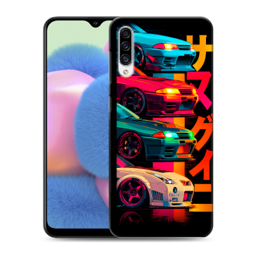 Силиконовый чехол на Samsung Galaxy A30s с принтом Гоночные машины