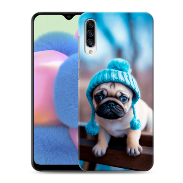 Силиконовый чехол на Samsung Galaxy A30s с принтом Мопс в шапке
