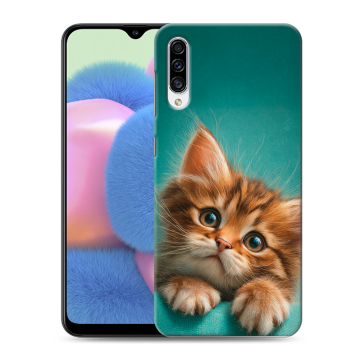 Силиконовый чехол на Samsung Galaxy A30s с принтом котенок