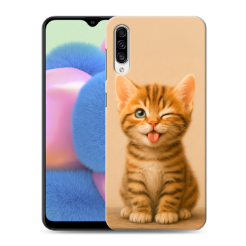 Силиконовый чехол на Samsung Galaxy A30s с принтом котенок