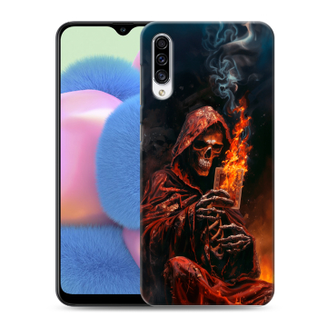 Силиконовый чехол на Samsung Galaxy A30s с принтом Скелет и карты