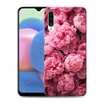 Силиконовый чехол на Samsung Galaxy A30s с принтом цветы пионы