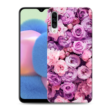 Силиконовый чехол на Samsung Galaxy A30s с принтом лавандовые розы Силиконовый чехол на Samsung Galaxy A30s с принтом лавандовые розы