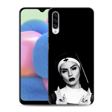 Силиконовый чехол на Samsung Galaxy A30s с принтом монашка