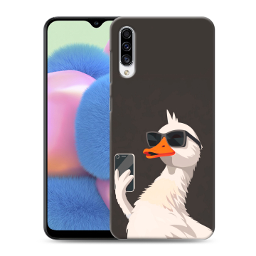 Силиконовый чехол на Samsung Galaxy A30s с принтом утка в очках