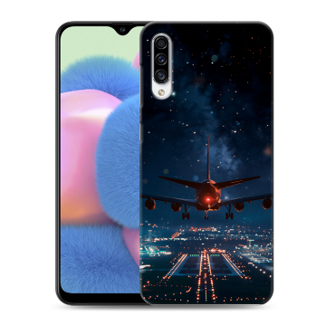 Силиконовый чехол на Samsung Galaxy A30s с принтом самолет