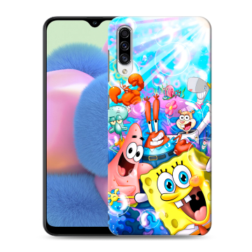 Силиконовый чехол на Samsung Galaxy A30s с принтом спанчбоб спанч боб