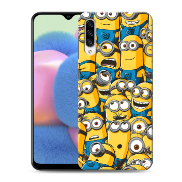 Силиконовый чехол на Samsung Galaxy A30s с принтом Миньоны