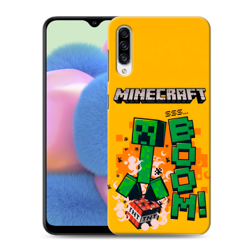 Силиконовый чехол на Samsung Galaxy A30s с принтом Майнкрафт Minecraft