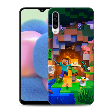 Силиконовый чехол на Samsung Galaxy A30s с принтом Майнкрафт Minecraft Силиконовый чехол на Samsung Galaxy A30s с принтом Майнкрафт Minecraft