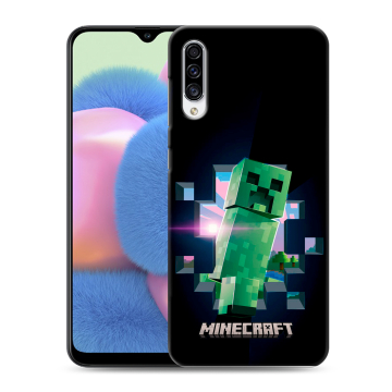 Силиконовый чехол на Samsung Galaxy A30s с принтом Майнкрафт Minecraft