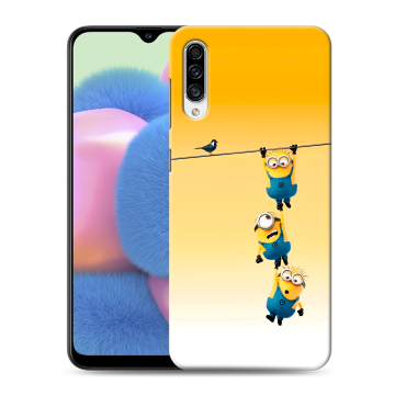 Силиконовый чехол на Samsung Galaxy A30s с принтом Миньоны