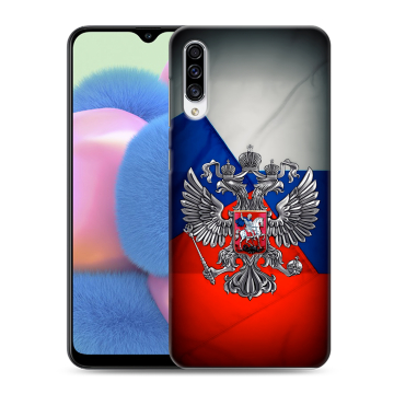 Силиконовый чехол на Samsung Galaxy A30s с принтом Флаг России