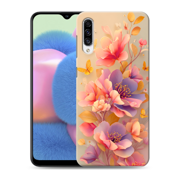 Силиконовый чехол на Samsung Galaxy A30s с принтом Цветы и бабочки Силиконовый чехол на Samsung Galaxy A30s с принтом Цветы и бабочки