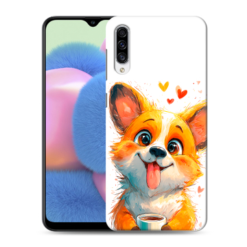 Силиконовый чехол на Samsung Galaxy A30s с принтом корги